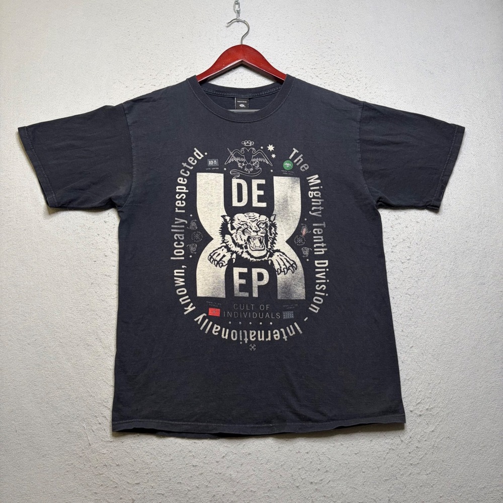 10 Deep T Shirt Mens Large Black Tiger The Mighty Tenth Division Y2K Graphic Tee